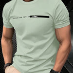 Mens Casual Sporty Loose-fit Round-neck Short-sleeve With Print