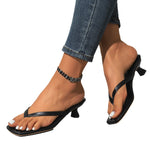 Womens Thong Sandals With Chunky Heels