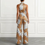 Sleeveless High Waisted Wide Leg Jumpsuit