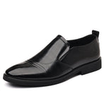 Mens Plus-Size Vintage Business Slip-On Leather Shoes