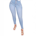 Bodybuilding Peach-butt Shaping Jeans In Light Blue