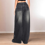 Straight-leg Washed Distressed Casual Jeans