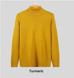 Mens Loose-fitting Warm Turtleneck Knit Sweater
