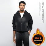 Fleece-lined Streetwear-inspired Washed Hoodie With Gradient Spray-dye Jacket