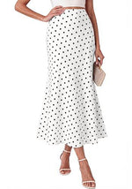 Bohemian A-line High-waisted Chic Silk Midi Dress For Women