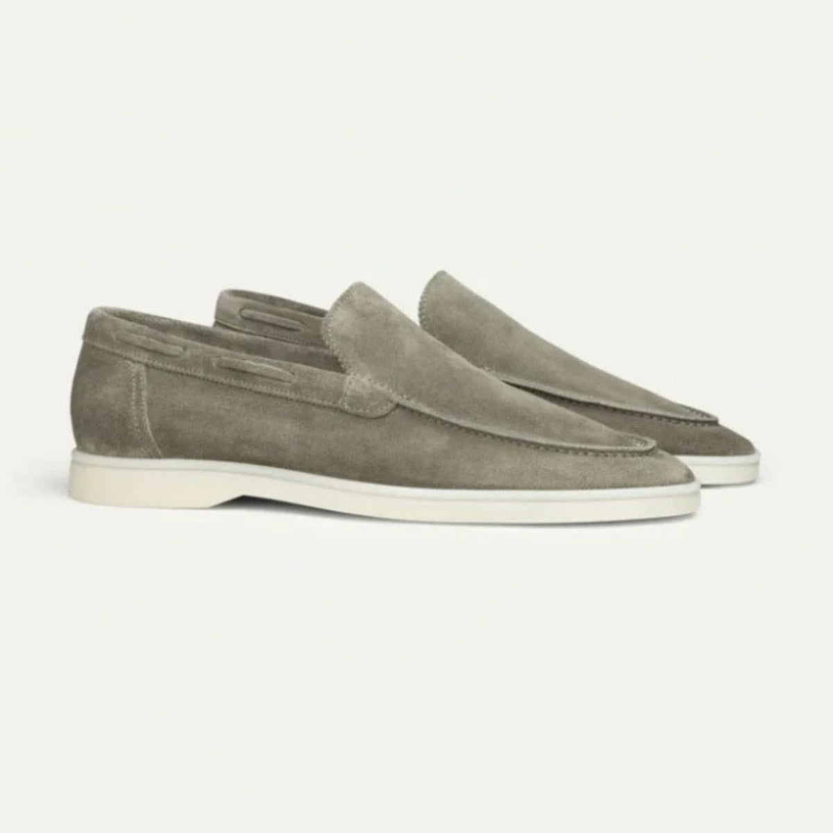 One-pedal Driving Flat Shoes With Frosted Suede