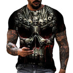 European And American Summer Dark Horror Skull 3D-Printed Mens Short-Sleeve T-Shirt