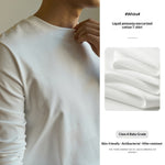 Mens Solid-color Crew-neck Casual Undershirt