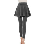 Women's High Waist Skirted Leggings 2 In 1 Flared Skirt Overlay Active Leggings For Yoga & Workout