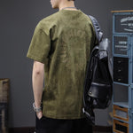 Retro Suede-Feel Short-Sleeve T-Shirt For Men