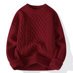 Round-neck High-neck Fleece-lined Solid-color Sweater