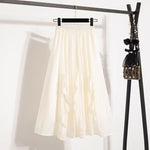Womens French-style Irregular Ruffle Hem Designer Skirt