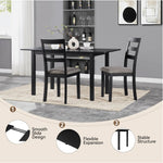 59 Extendable Dining Table, Modern House Dining Room Table For 4-8, Wooden Kitchen Table , Dining Room, Working Office, Home Living Room Furniture For Small Space, Black