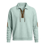 Mens Fashion Solid-Color Long-Sleeve Loose-Fit Sweatshirt
