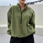 Womens Casual Sweatshirt With Drawstring And Letter