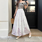 Womens FashionableWaist-cinching Printed Midi Skirt