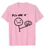 Brain-themed Funny Graphic Loose-fit Crewneck T-shirt