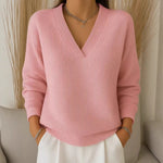 Women's Casual Loose Fashion Solid Color Waffle Long Sleeve Pullover