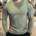 Mens Fashionable Casual Waffle-Weave Sweatshirt