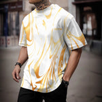 Mens Printed Crew-Neck Short-Sleeve Top