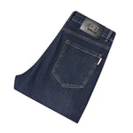 Mens New All-Match Thicker High-End Slim-Fit Straight Jeans