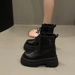 Versatile Vintage Chunky-heel Platform Short Boots