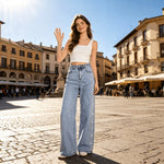 Straight-leg Stretch Studded Jeans For Women