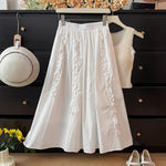 Spring Designer-style Versatile A-line Pleated Loose-fit Flared Skirt