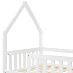 Bunk Bed, Twin Sleeper Bed With Ladder, Solid Wood Frame 3FT Single Bed, Gaming Bed, Castle-shaped Bed 90 X 190 Cm Children's Bed Room Furniture, Wooden Bed Frame For Kids Children White