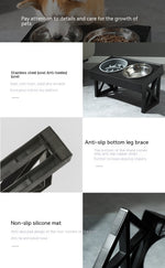 Pet Adjustable Elevated Stainless Steel Vertical Anti-choke Slow Food Dog Bowl