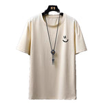 Mens Casual Loose-fit Short-sleeve Top