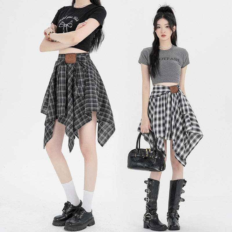 Irregular Short Skirt Fashionable And Versatile A-line Midi Skirt