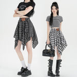 Irregular Short Skirt Fashionable And Versatile A-line Midi Skirt