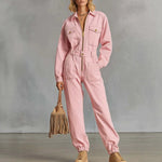 Retro Western Zip-Up Jumpsuit