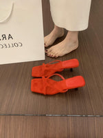 Womens French-style High-heeled Casual Sandals