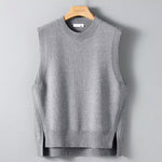 Mens Solid-Color Versatile Split Vest