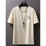 Mens Casual Loose-fit Short-sleeve Top