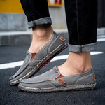 Mens Casual Canvas Loafer Shoes Fashionable Washed Denim