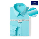 Mens Stretch White Long-sleeve Shirt