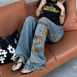 Men's Leopard-Print Totem Flared Jeans