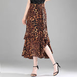 Womens Irregular Ruffled Chiffon Skirt