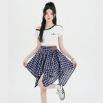 Irregular Short Skirt Fashionable And Versatile A-line Midi Skirt