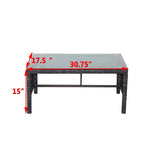 Outdoor Patio Furniture 1 Coffee Table With Clear Tempered Glass