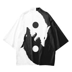 Printed Cardigan Loose-fit Mens Jacket Cloak-style Shirt