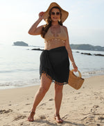 Womens Plus-Size Tassel-Strap Beach Skirt