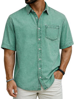 Mens New Casual Short-sleeve Shirt