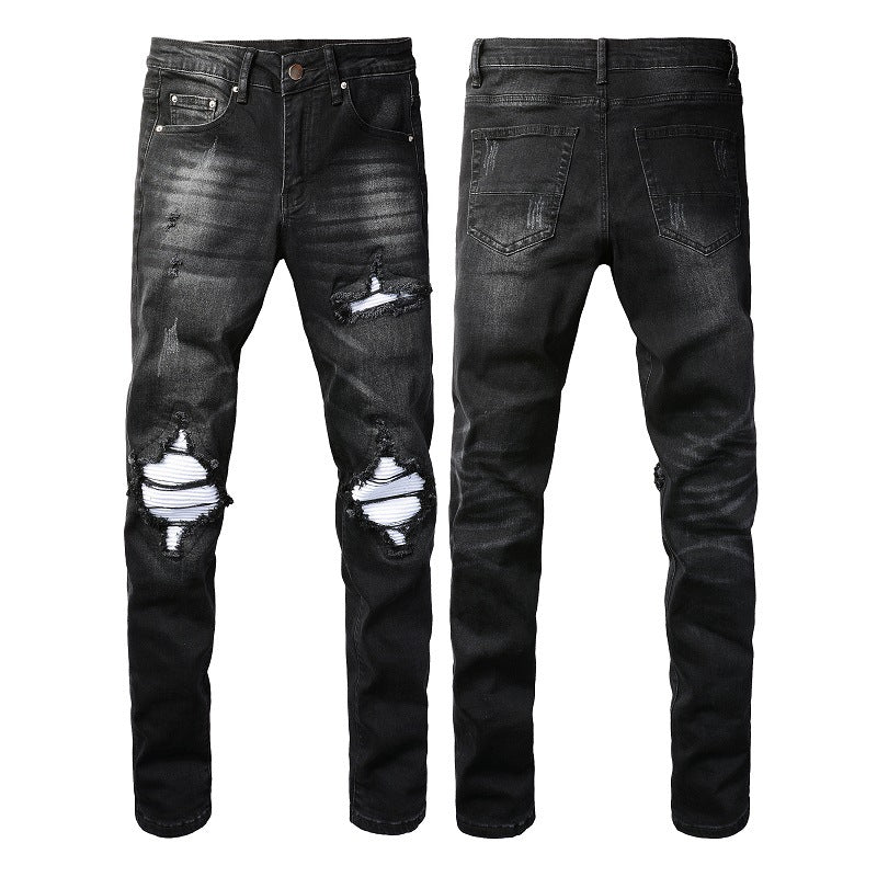 Trendy Co-ed Casual American-style Vintage Washed Ripped Jeans