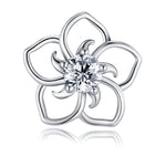 S925 Sterling Silver Abstract Flower Stud Earrings, 0.5ct D-VVS1 Moissanite, Platinum Plated Hollow Petal Design, With GRA Certificate Gift Box