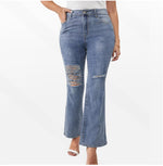 Plus-size Fashionable Casual Ripped Denim Jeans For Women