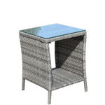 Outdoor Patio Furniture 1 Coffee Table With Clear Tempered Glass